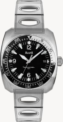 Alsta Montre Superautomatic 2025 (38mm) cadran noir / bracelet hublot en acier inoxydable SUPERAUTOMATIC-2025