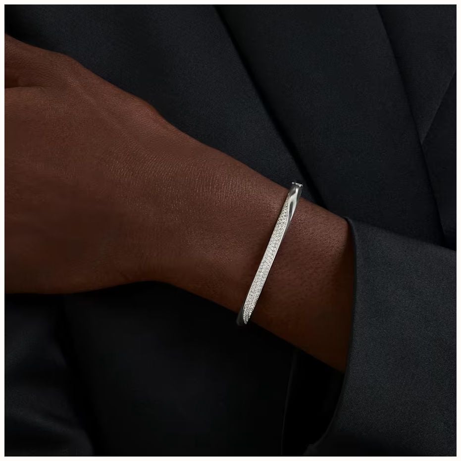 Swarovski Swarovski Classica bangle, Round cut, White, Sterling silver 5764808 - alternate view 4