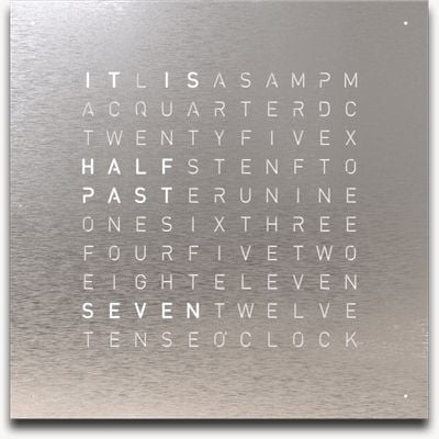 QLOCKTWO EARTH 45 STEEL SERIES STAINLESS STEEL (English) - RAL 9005 Black QT4ENSS-UK BLACK