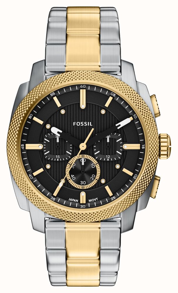 Fossil Machine Quartz Chronograph (44mm) Black Dial / Two-Tone Fossil Machine Quartz Chronograph (44mm) Black Dial / Two-Tone