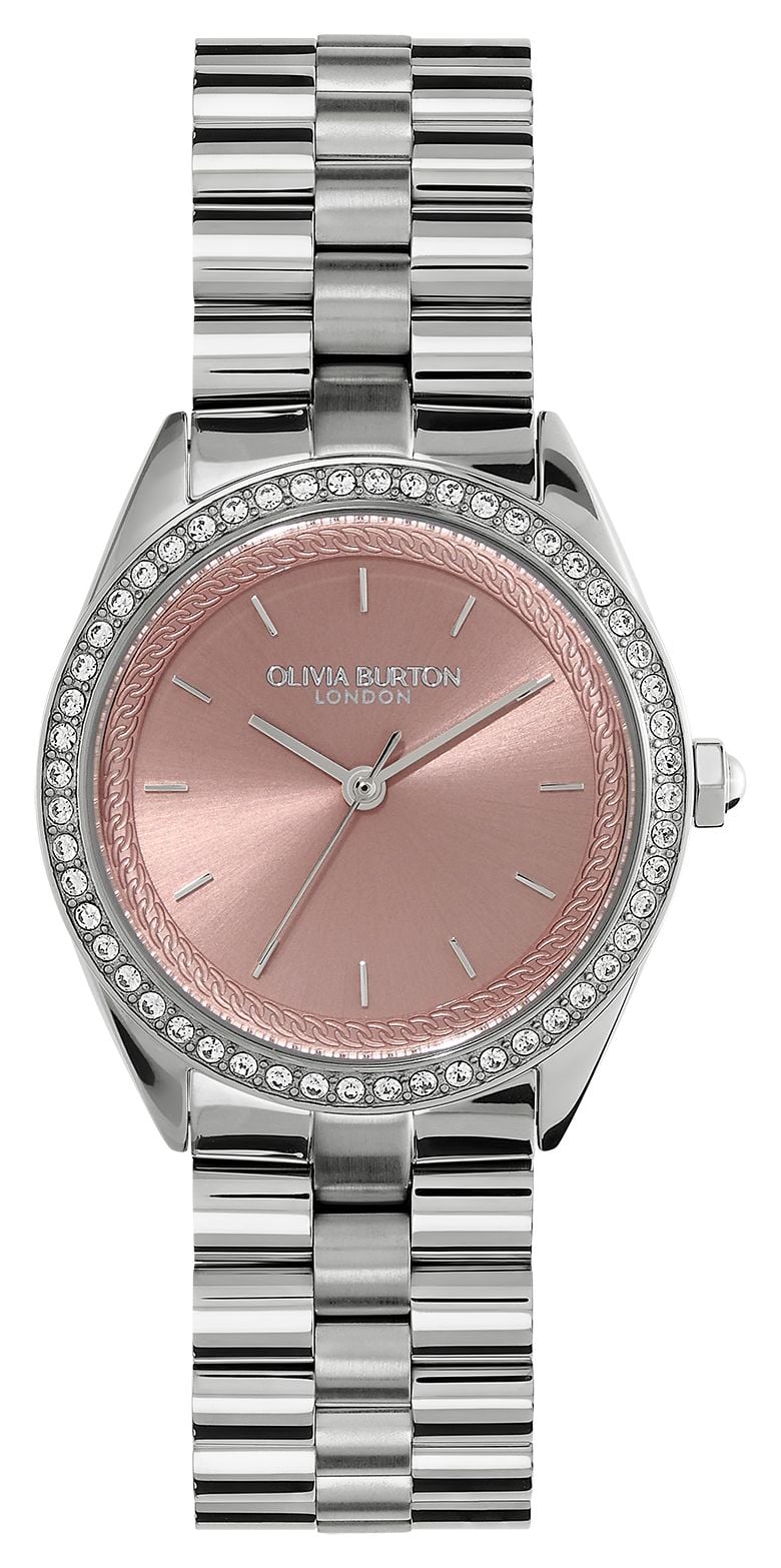 Olivia Burton de sport de luxe avec cadran rose et montre