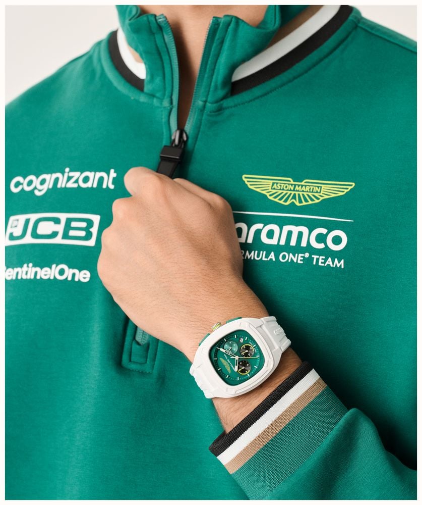 Aston Martin Aramco Formula One™ Team OVR W Quartz Chronograph (44mm) Podium Green Dial / White Silicone Strap MTFO1F502 - alternate view 5