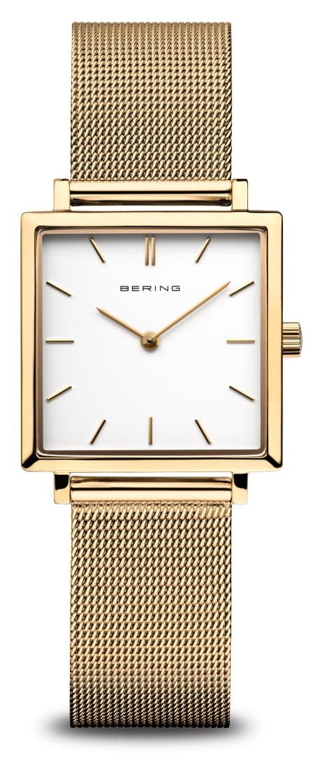 Bering Classique | cadran blanc | bracelet milanais dorÃ© | montre