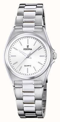 Festina Femme | cadran blanc | bracelet en acier inoxydable F20553/2