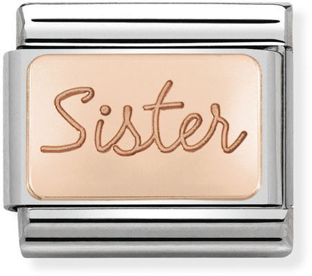 Nomination Classic Sister 9ct Rose Gold & Steel Charm 430101/38