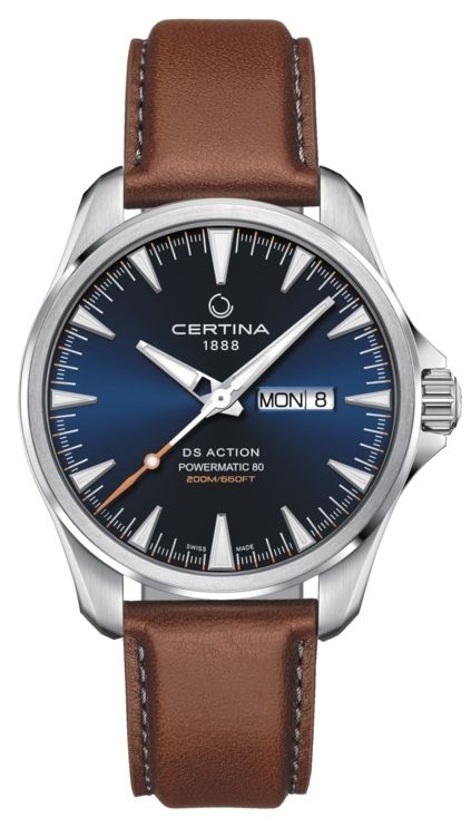 Certina | ds action jour-date powermatic 80 | cadran bleu | montre