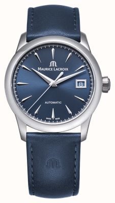 Maurice Lacroix 1975 Automatic (36mm) Blue Sun-Brushed Dial / Blue Leather Strap 756007-SS001-430-4