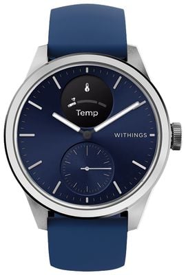 Withings Scanwatch 2 – Hybrid-Smartwatch mit EKG (42 mm) blaues Hybrid-Zifferblatt / blaues Silikon HWA10-MODEL 12-ALL-INT