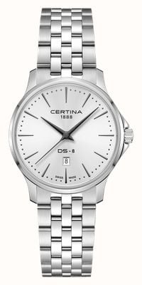 Certina Ds-8 lady quartz (31 mm) quadrante argento / bracciale in acciaio inossidabile C0450101101100