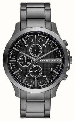 Armani Exchange Męska (46 mm) czarna tarcza chronografu i metalowa bransoleta ze stali nierdzewnej AX2454