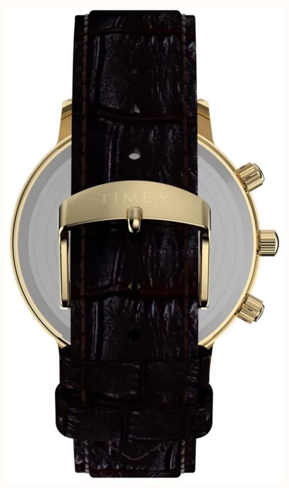 Timex Reissue 1990 Moon Phase 37mm White Dial Leather Mens Quartz TW2Y99000 - vista alternativa 4