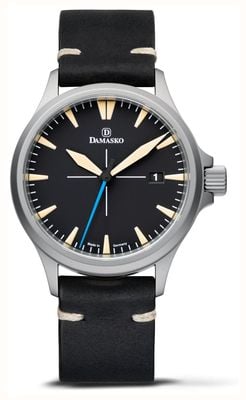 Damasko Dk22 automático - esfera negra superior (39 mm) / correa de cuero negra vintage DK22-SW10221.1