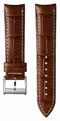 Hamilton Straps Pasek Jazzmaster ze skóry cielęcej w kolorze brązowym - 22 mm (tylko pasek) H690326101