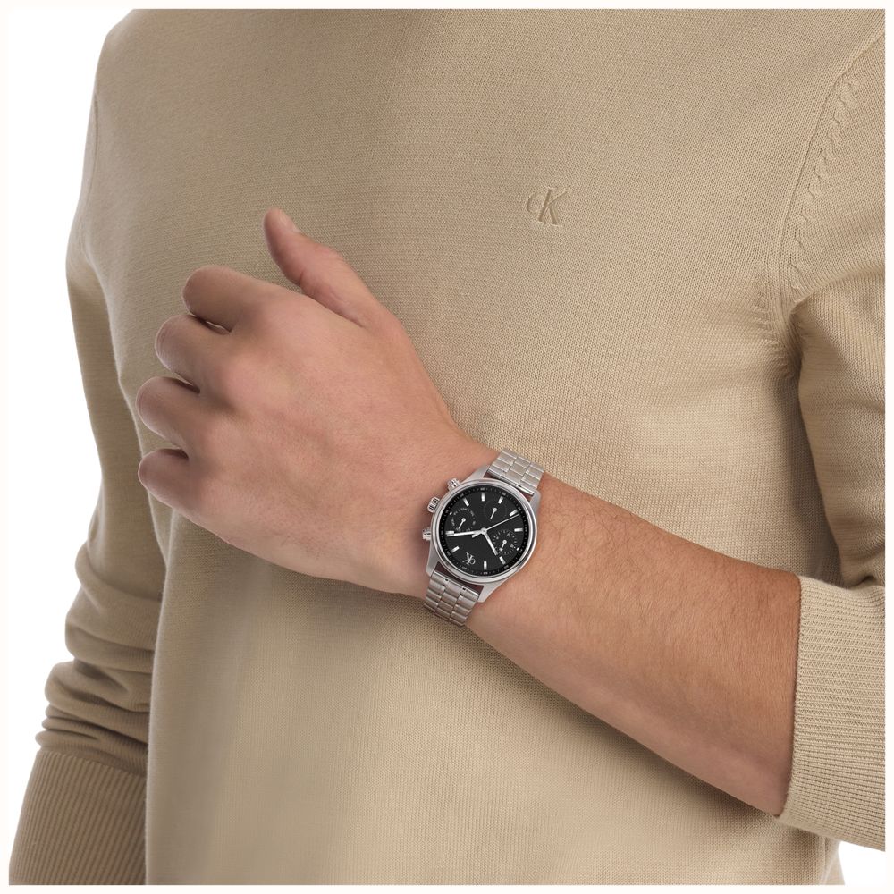 Calvin Klein Modern Vintage Multifunction Quartz (38mm) Black Dial / Stainless Steel Bracelet 25200594 - vista alternativa 4