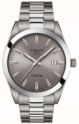 Tissot Heren titanium | zilver / grijze titanium armband | grijze wijzerplaat T1274104408100