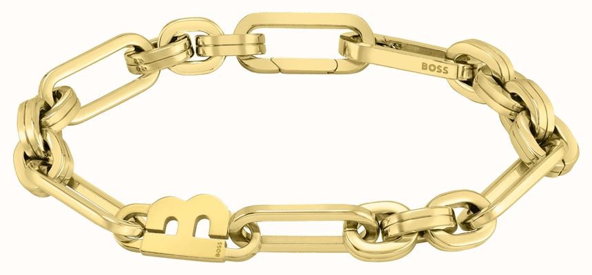 BOSS Jewellery Women's Hailey Gold-Tone Stainless Steel Large Link Bracelet 1580324