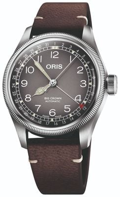ORIS x Cervo Volante Big Crown Pointer Date Automatic (38mm) Grey Dial / Dark Brown Leather Strap 01 754 7779 4063-SET