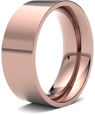 James Moore Wedding Rings | 9ct Rose Gold | 8mm | Heavy | Flat Court | AG_8GHE-9R