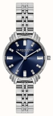 Olivia Burton Femme | bracelet en acier inoxydable | cadran bleu OB16DC01