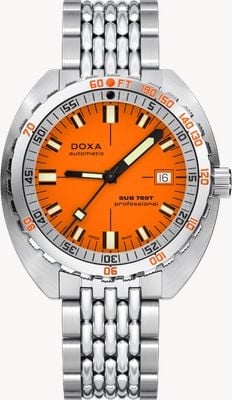 DOXA SUB 750T Professional (45mm) Orange Iconic Dial / Stainless Steel Rice-Grain Bracelet 825.10.351.10