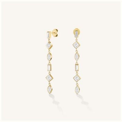 Rosefield Jewellery Playful Crystals Pendant Drop Gold Earrings JECPG-J1169