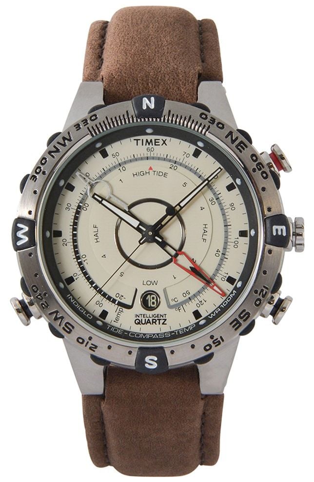 Timex Boussole de tempÃ©rature de marÃ©e IQ marron T2N721 montre