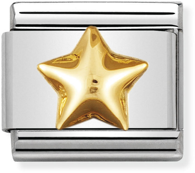 Nomination Classic Star 18ct Gold & Steel Charm 030110/12