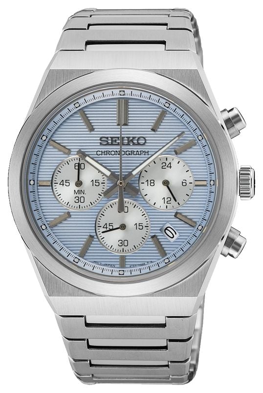 Seiko Chronographe Essential Time (40 mm) cadran bleu ciel montre