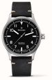 Damasko DF10 Three-Hand Manufacture (39mm) Black Dial / 'Vintage' Black Leather Strap Watch DF10 BLACK