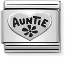 Nomination Classic Auntie Heart Oxidised Sterling Silver & Steel Charm 330101/17