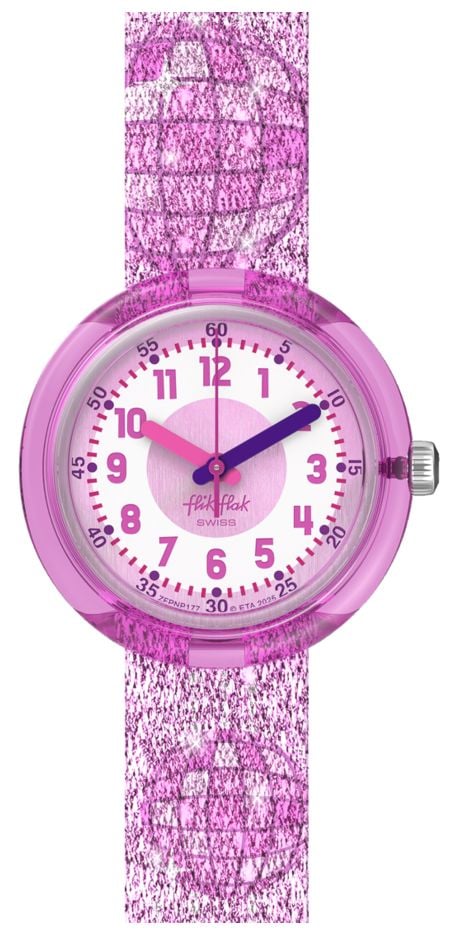 Flik Flak Disco Time (31,85 mm), cadran rose et blanc montre