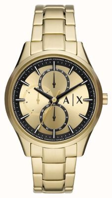 Armani Exchange Hommes | cadran or | bracelet en acier inoxydable doré AX1866