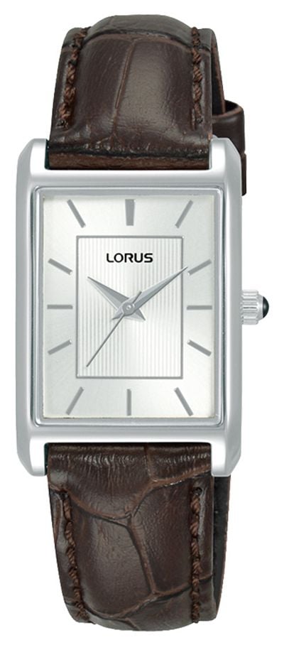 Lorus Quartz rectangulaire (22mm) cadran soleillÃ© blanc / montre