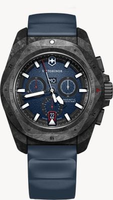 Victorinox I.n.o.x. chrono carbon (43mm) esfera azul / correa de goma azul 242082