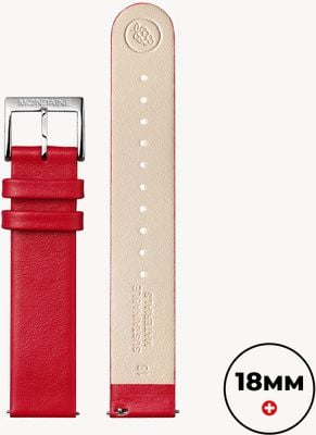 Mondaine Bracelet en cuir de raisin vegan uniquement - rouge - (18 mm) FG311830Q
