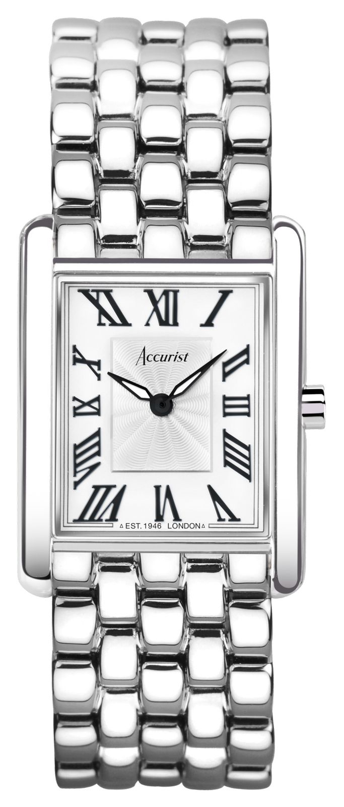 Accurist Rectangle femme | cadran blanc | bracelet en acier montre