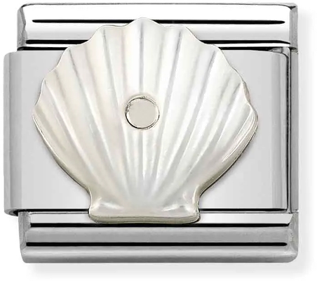 Nomination Classic Shell White Mother of Pearl Sterling Silver & Steel Charm 330509/11