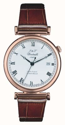 J&T Windmills Męski zegarek mechaniczny Bartholomew pokryty różowym złotem WGS50001/01