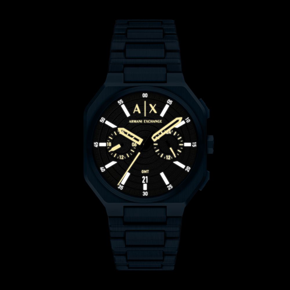 Armani Exchange Dual-Time Quartz (40mm) Black Dial / Blue PVD Stainless Steel Bracelet AX1477 - alternative Ansicht 3