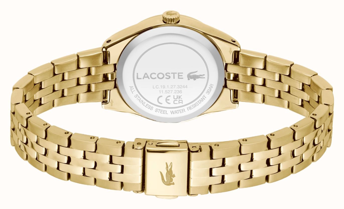 Lacoste Parisienne Tuilerie Quartz (30mm) Gold Dial / Gold PVD Stainless Steel Bracelet 2001303 - vista alternativa 3