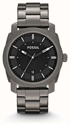 Fossil Men's Machine | Black Dial | Gunmetal Stainless Steel Bracelet FS4774