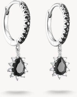 Thomas Sabo Silver Hoop Earrings with Pendant Zirconia True Romance CR748-643-11