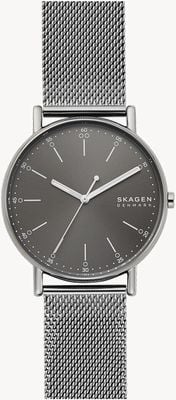 Skagen Herrenarmband aus grau plattiertem Milanaise-Mesh SKW6577