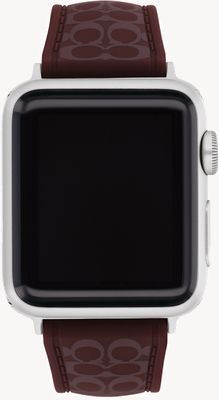 Coach Apple Watch-bandje (38/40/41 mm) bordeauxrood siliconen bandje 14700320