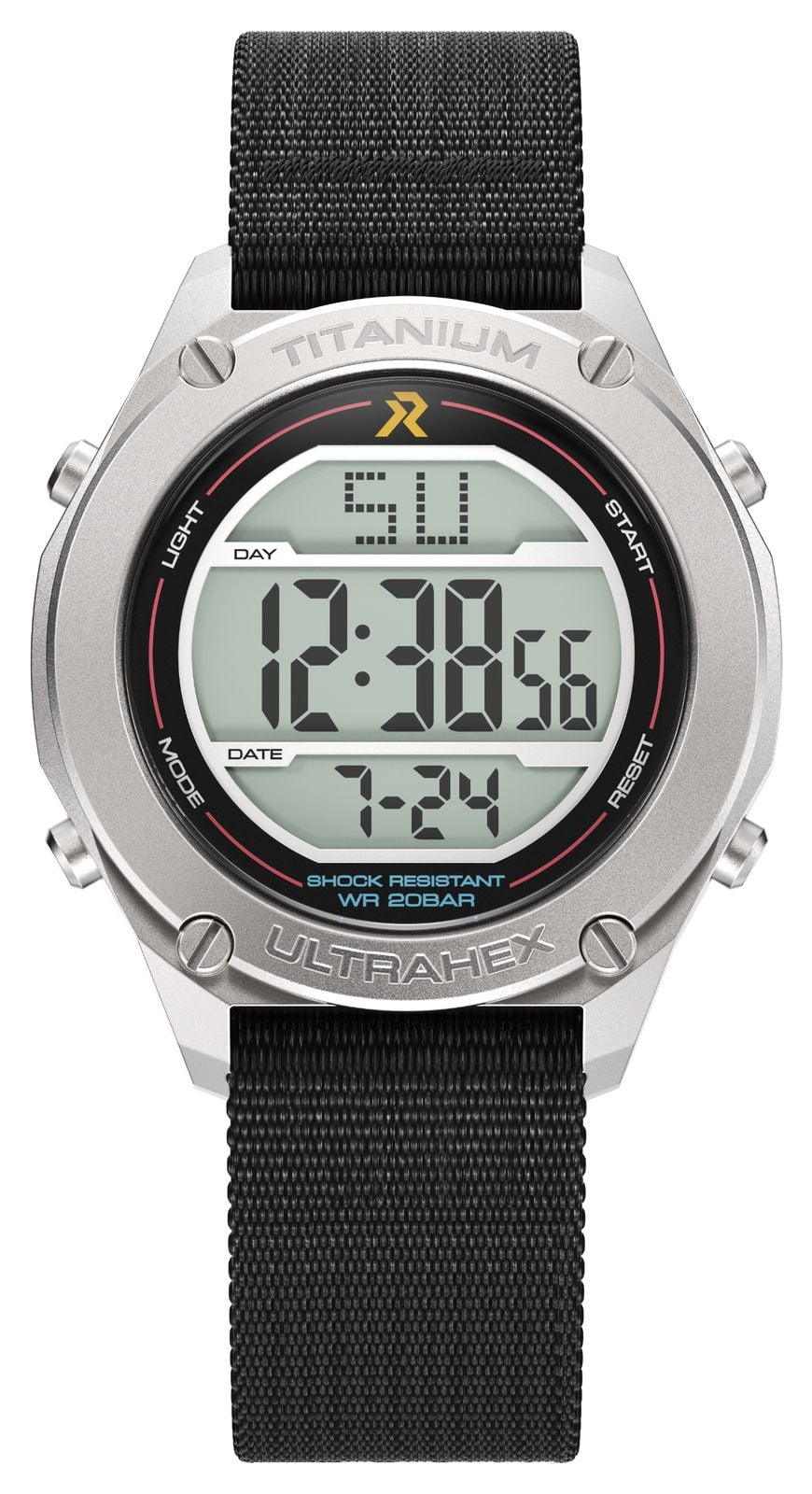 RZE Utd-8000 multifonction (42 mm) affichage positif montre