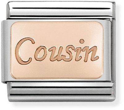 Nomination Classic Cousin 9ct Rose Gold & Steel Charm 430108/15