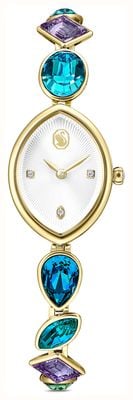 Swarovski Gema quartz (20 mm) zilveren wijzerplaat / verguld roestvrijstalen armband 5749569