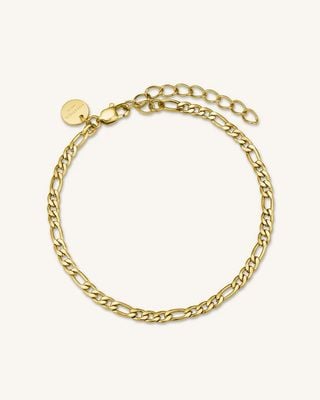 Rosefield Jewellery Pulseira corrente Figaro banhada a ouro JBFCG-J532