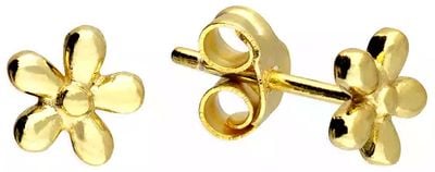 Sterling Silver Gold Plated Daisy Flower Studs H4686/Y