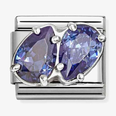 Nomination Classic Dark Blue Double Drop Cubic Zirconia Charm 330329/13